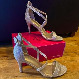 Gold Sandals Heels Shoe